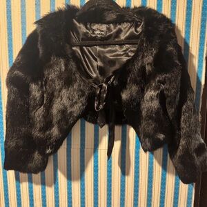 Elegant Black Faux Fur Jacket